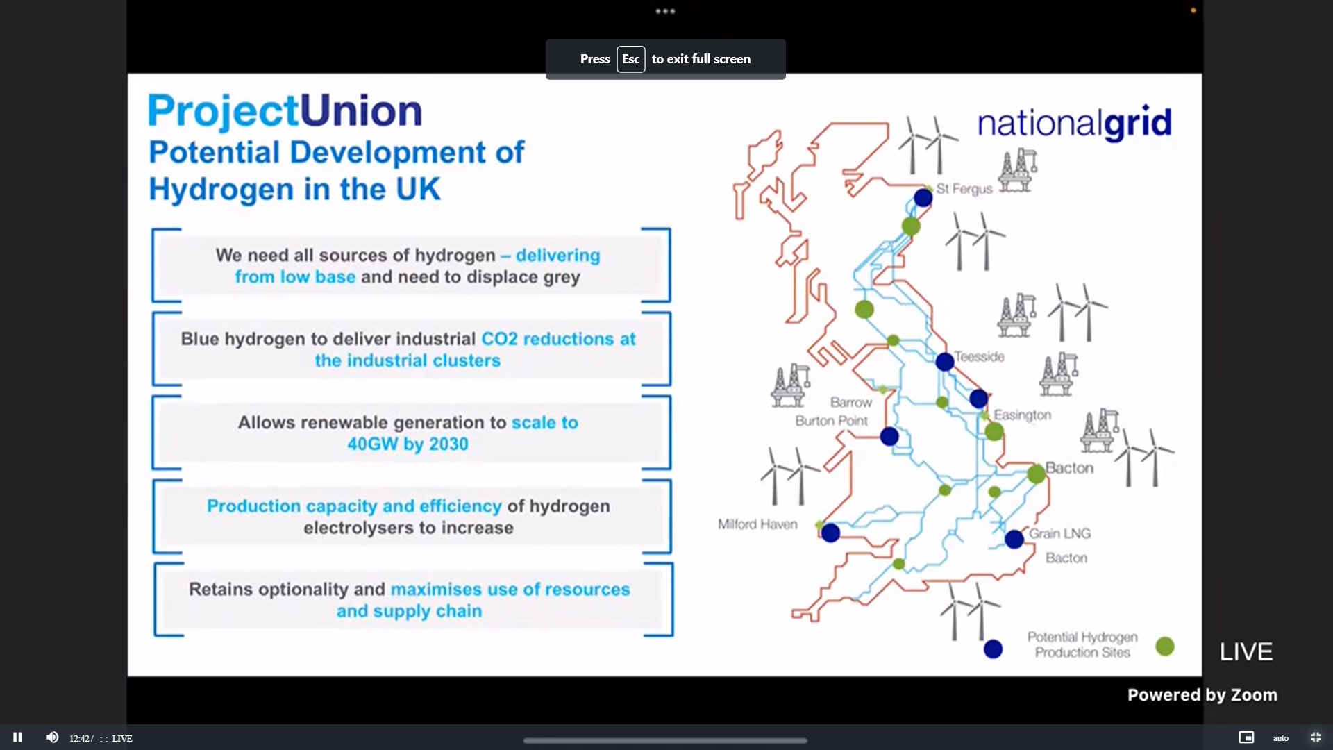 Hydrogen ProjectUnion, National Grid